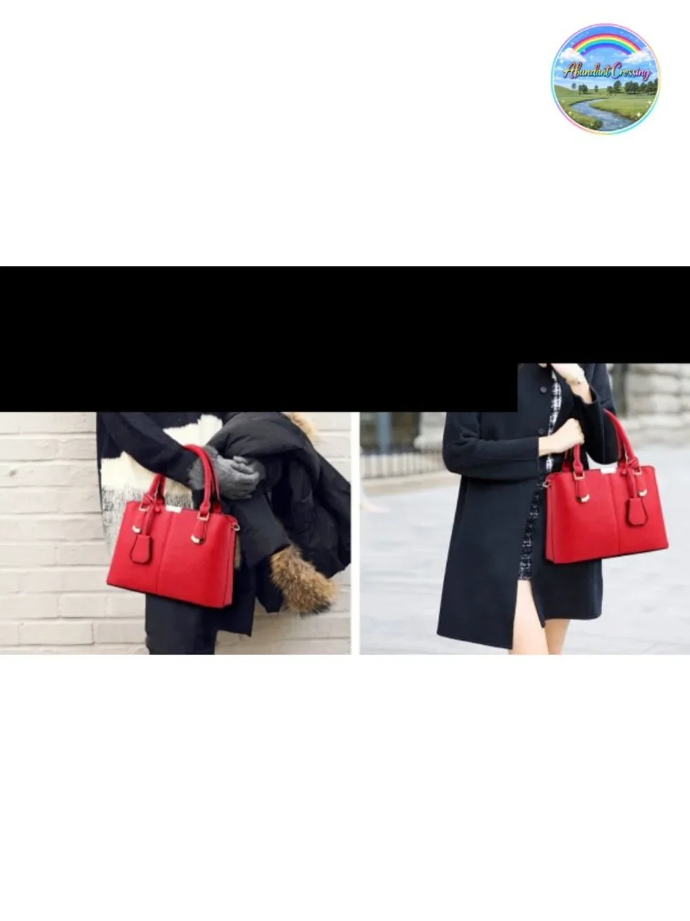 Faux Leather Satchel Handbag Top Handle Tote Work Bag